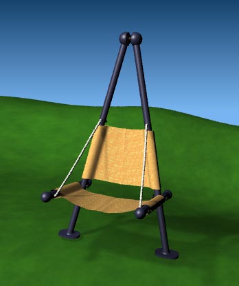 3D illustration of the folding chair.