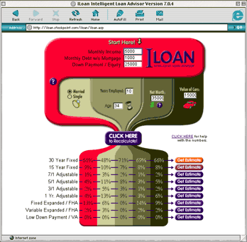Screenshot of the iLoan Intelligent Loan Advisor.