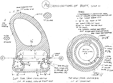 Technical Drawing: Cross-Sections of Body