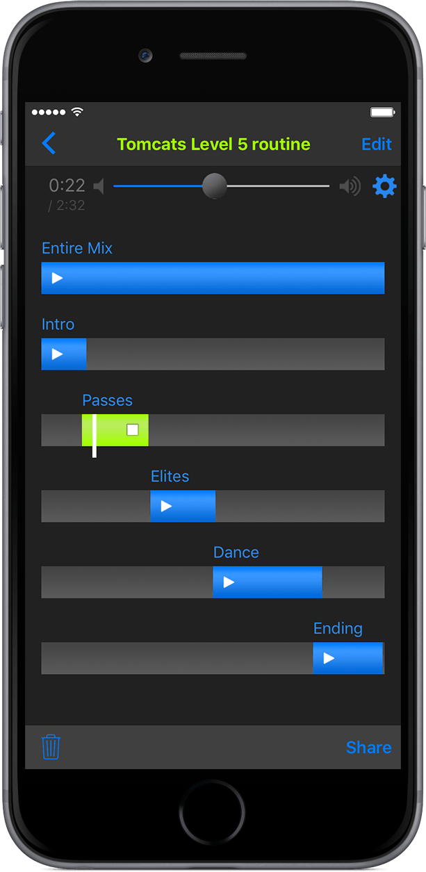 MixPlay 1-tap section play control.